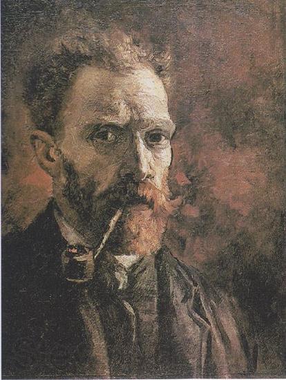Vincent Van Gogh Self Portrait with pipe Norge oil painting art